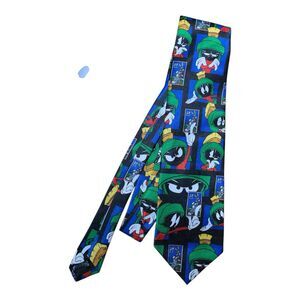 Looney Tunes Stamp Collection 1997 Marvin the Martian Necktie Tie Warner Bros.